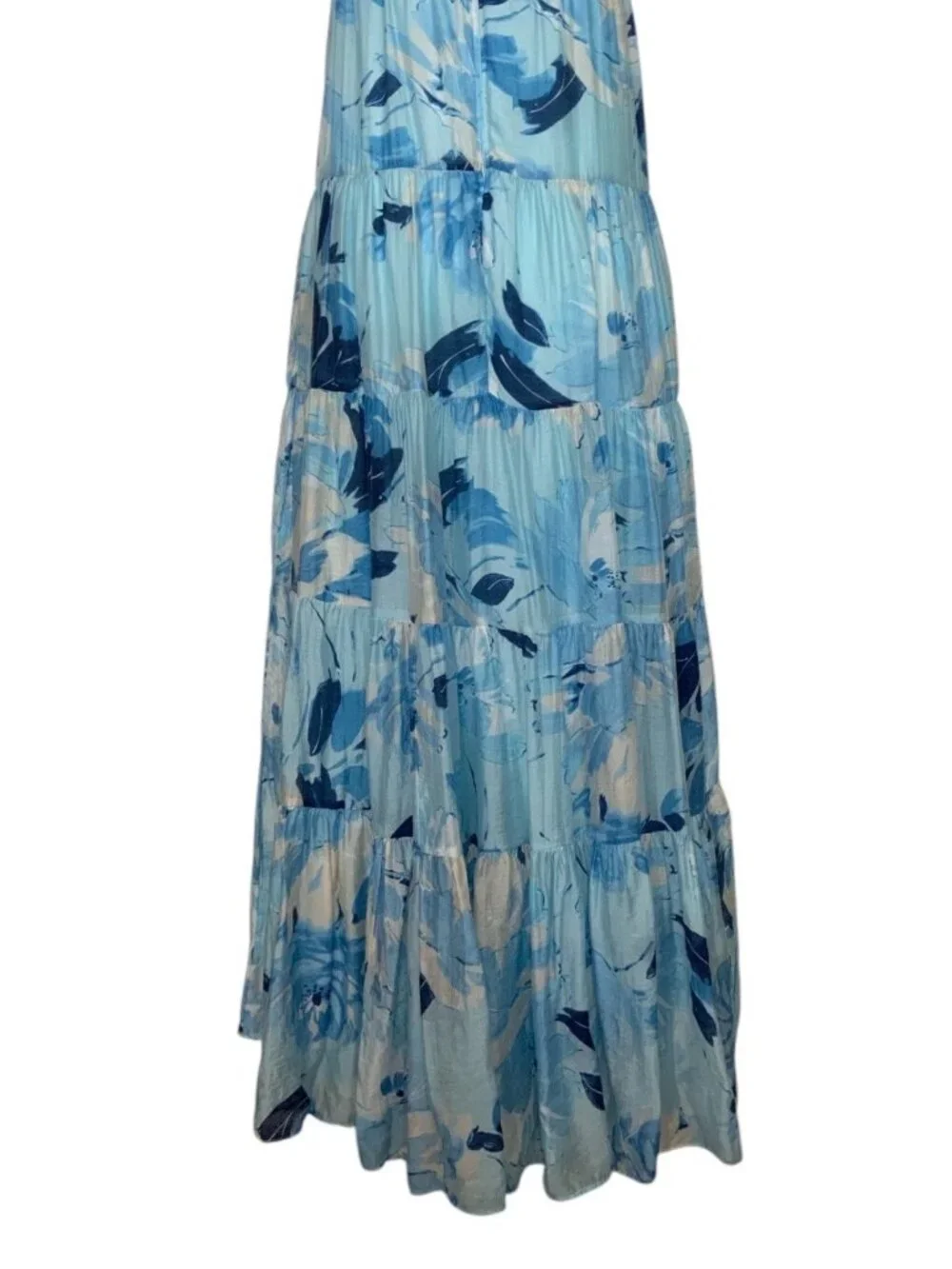 Abercrombie and Fitch Floral Tiered Maxi Dress SP Petite Blue ALTERED